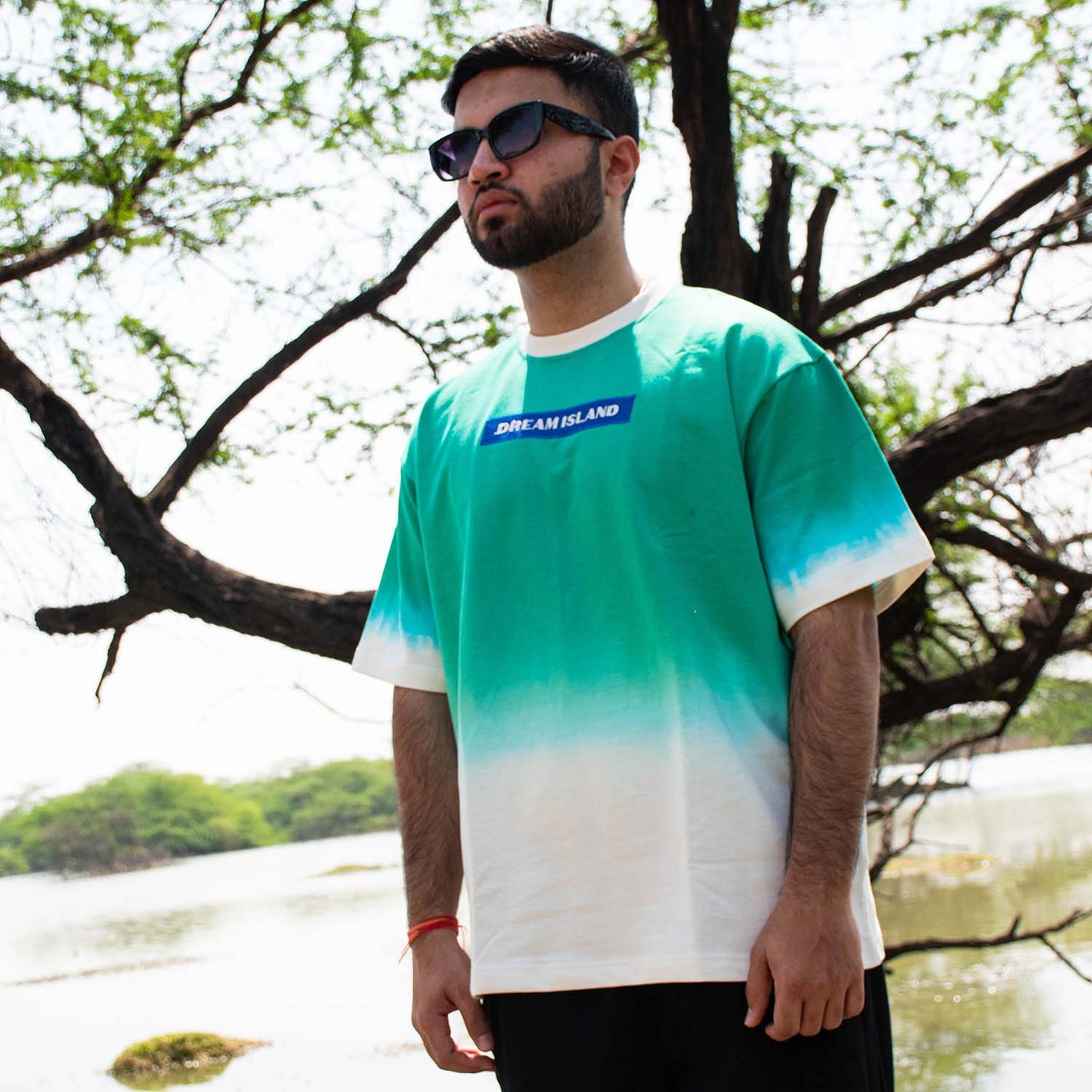 PANTHER T-SHIRT - OMBRE JADE