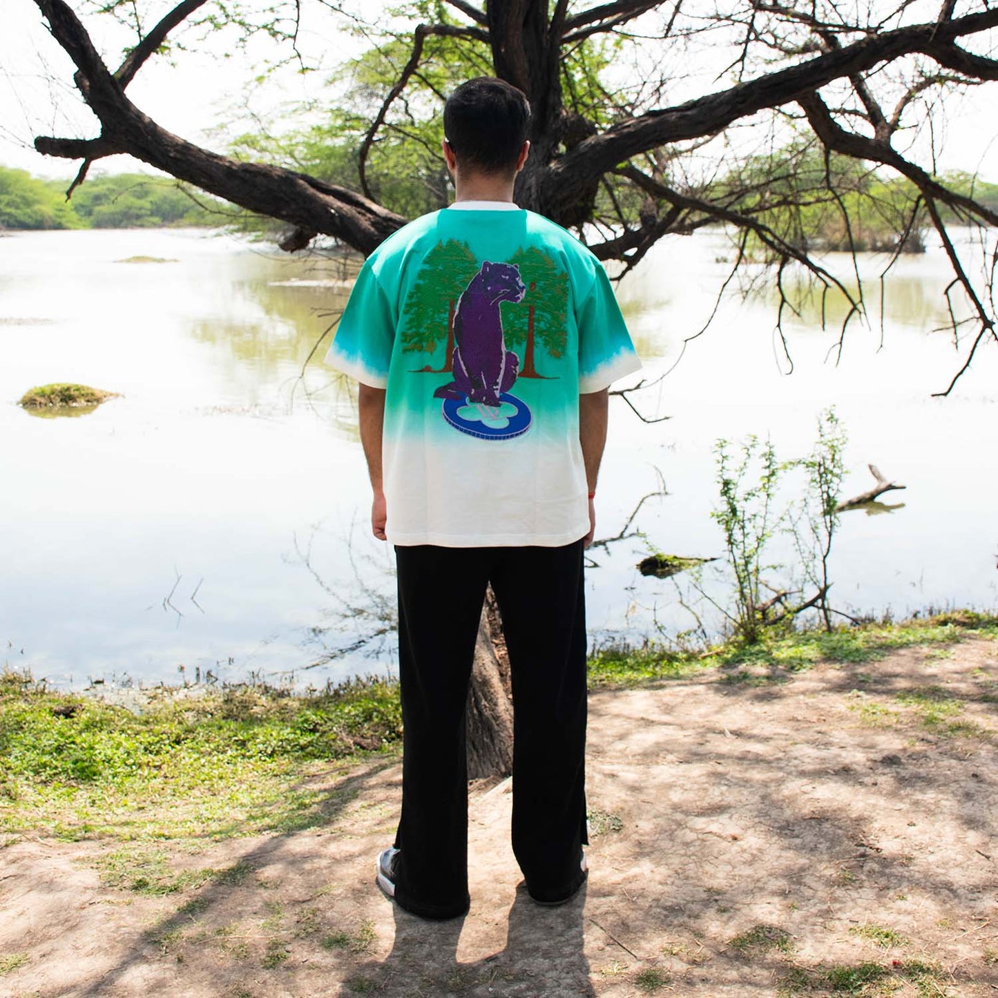 PANTHER T-SHIRT - OMBRE JADE
