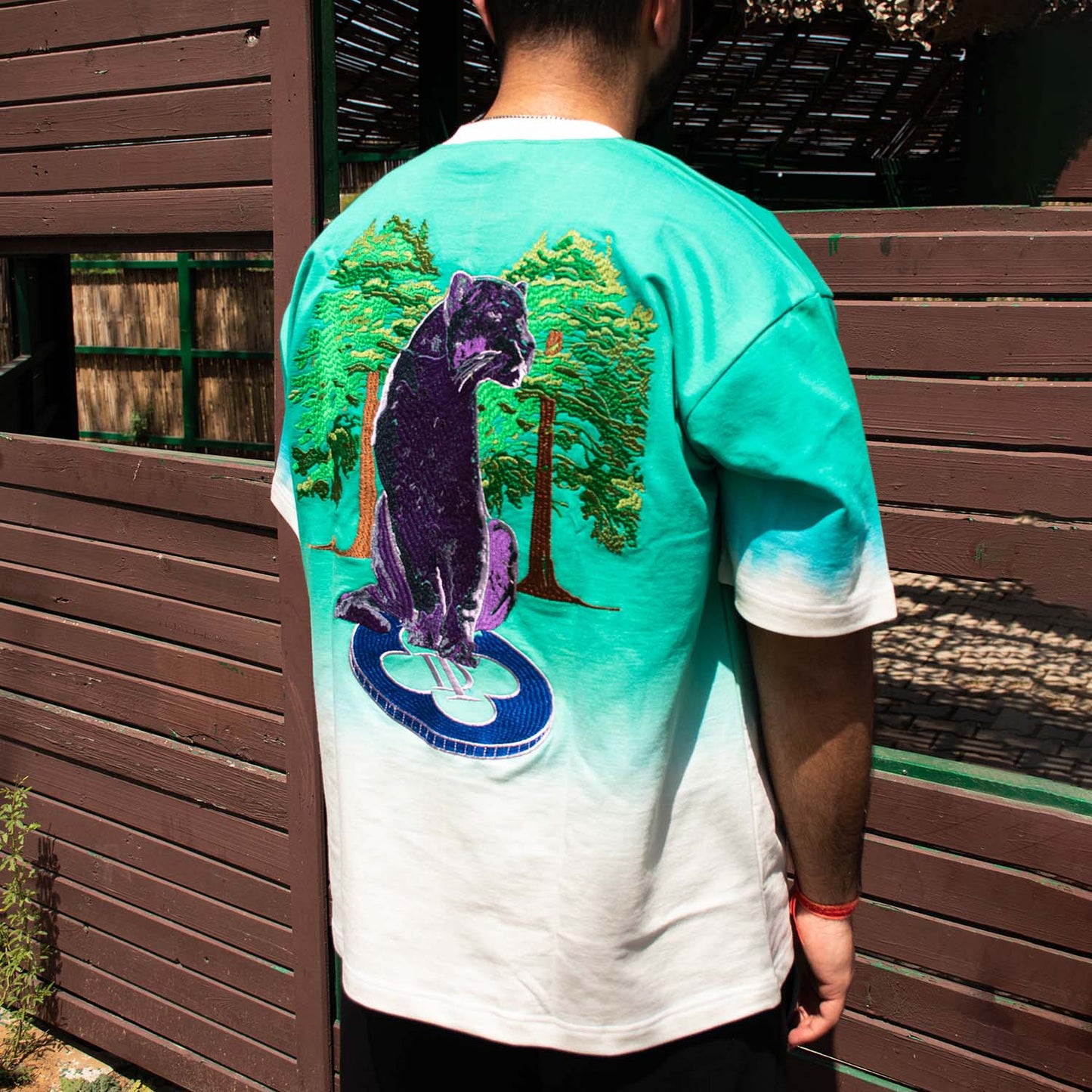 PANTHER T-SHIRT - OMBRE JADE