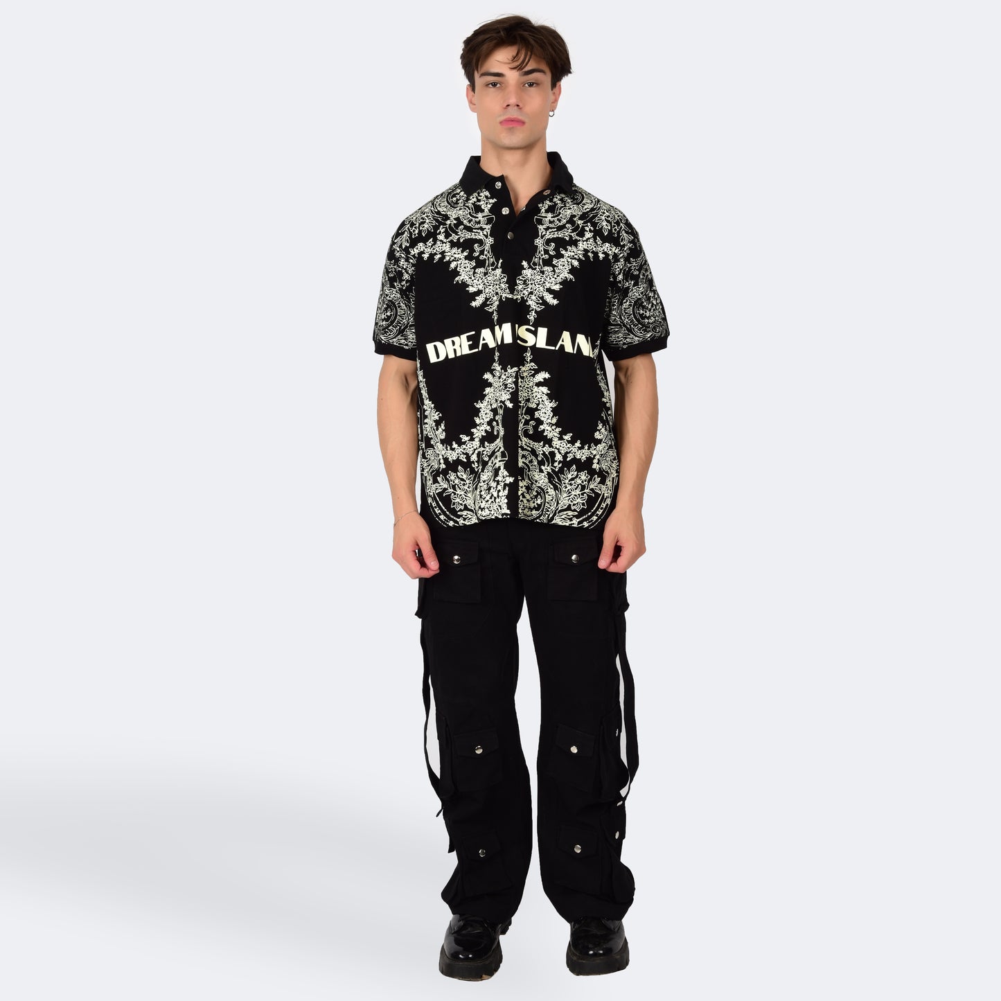 RENAISSANCE POLO T-SHIRT - BLACK
