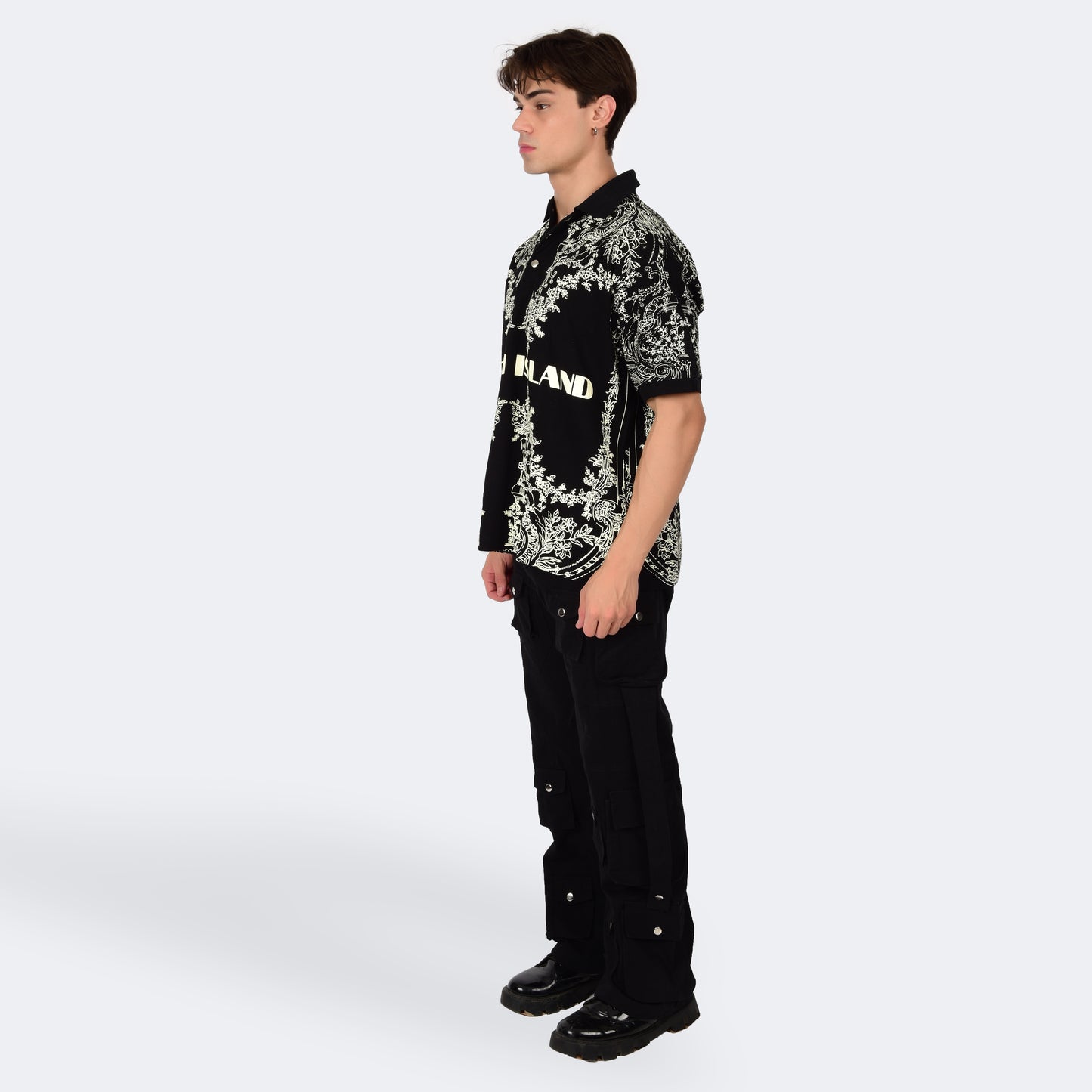 RENAISSANCE POLO T-SHIRT - BLACK