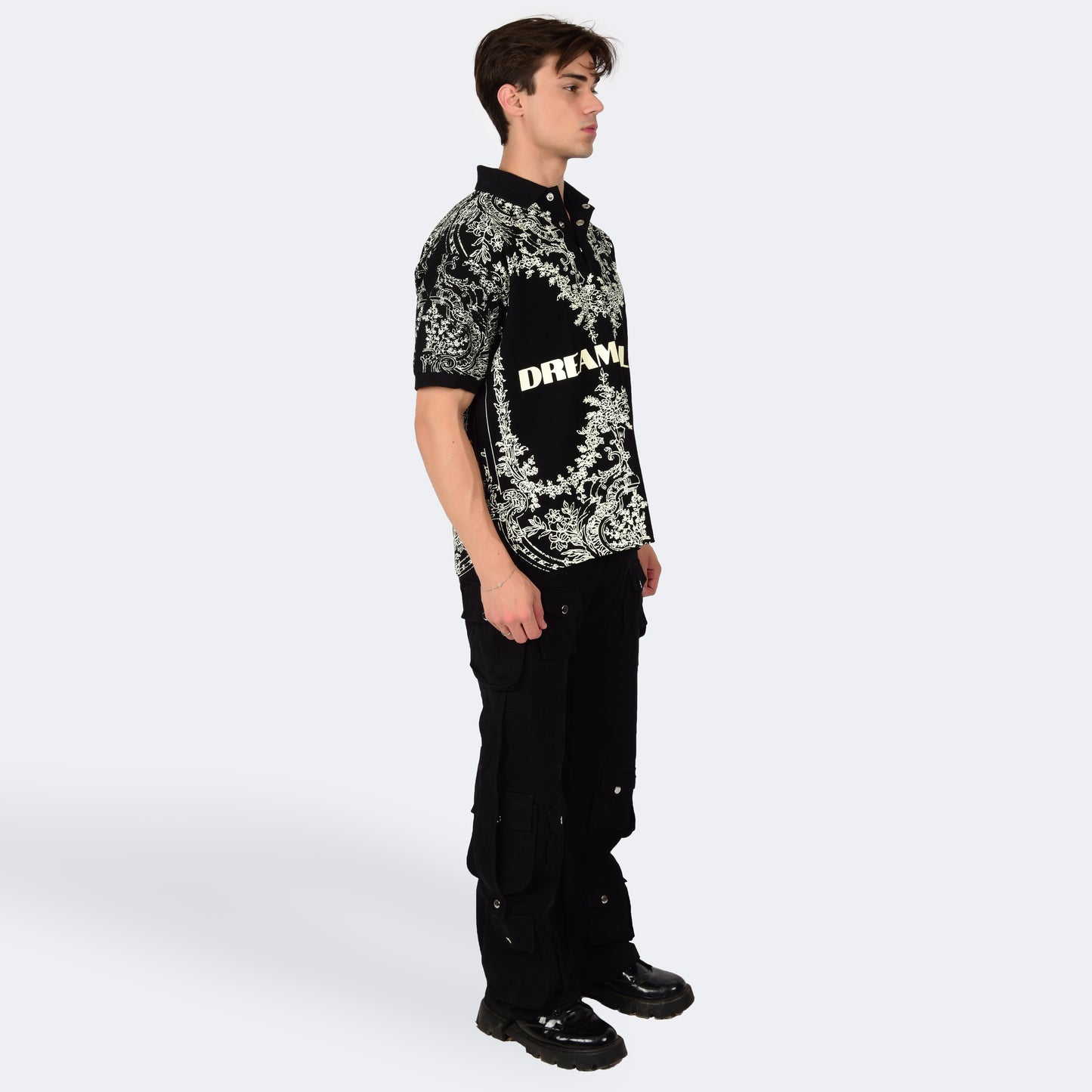 RENAISSANCE POLO T-SHIRT - BLACK