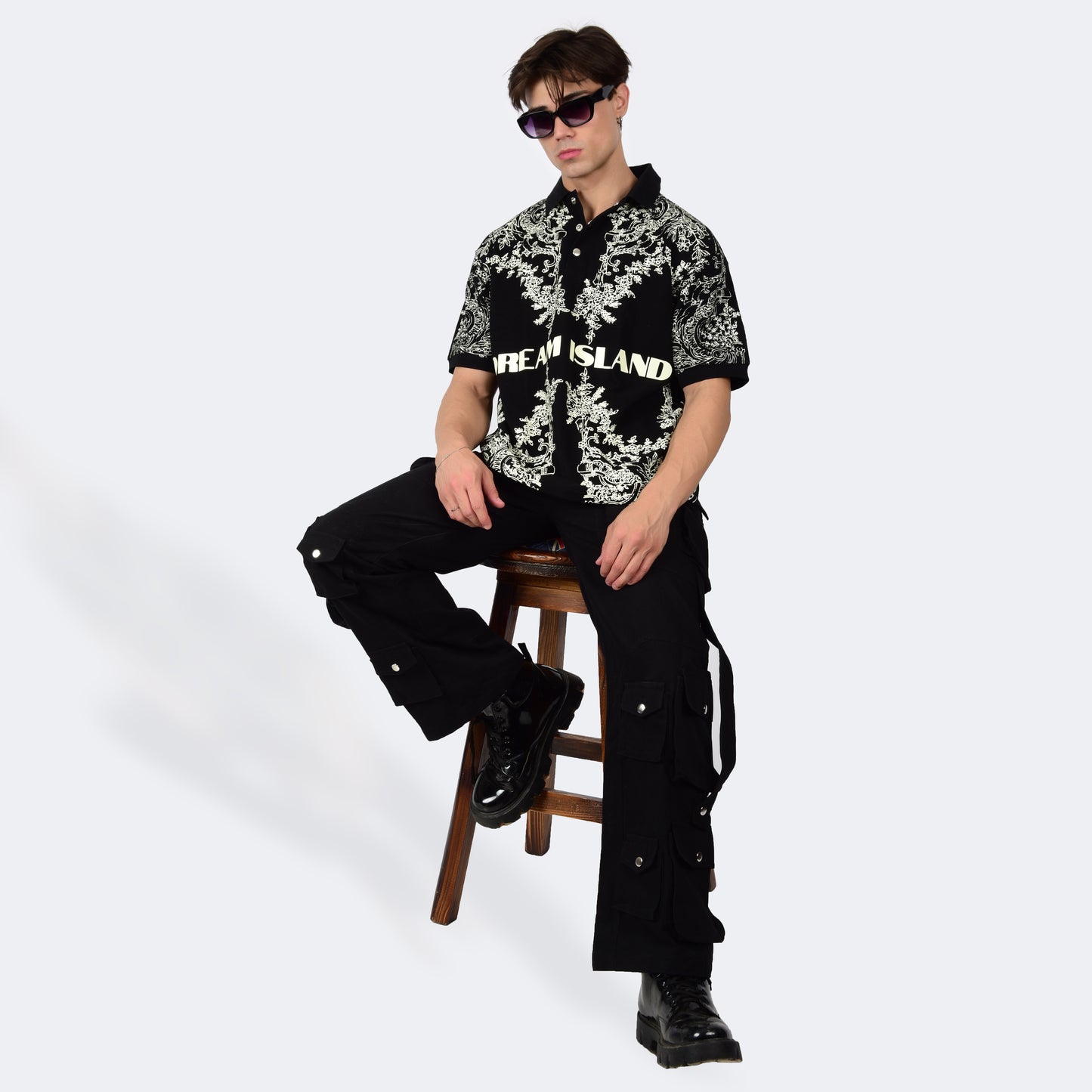 RENAISSANCE POLO T-SHIRT - BLACK