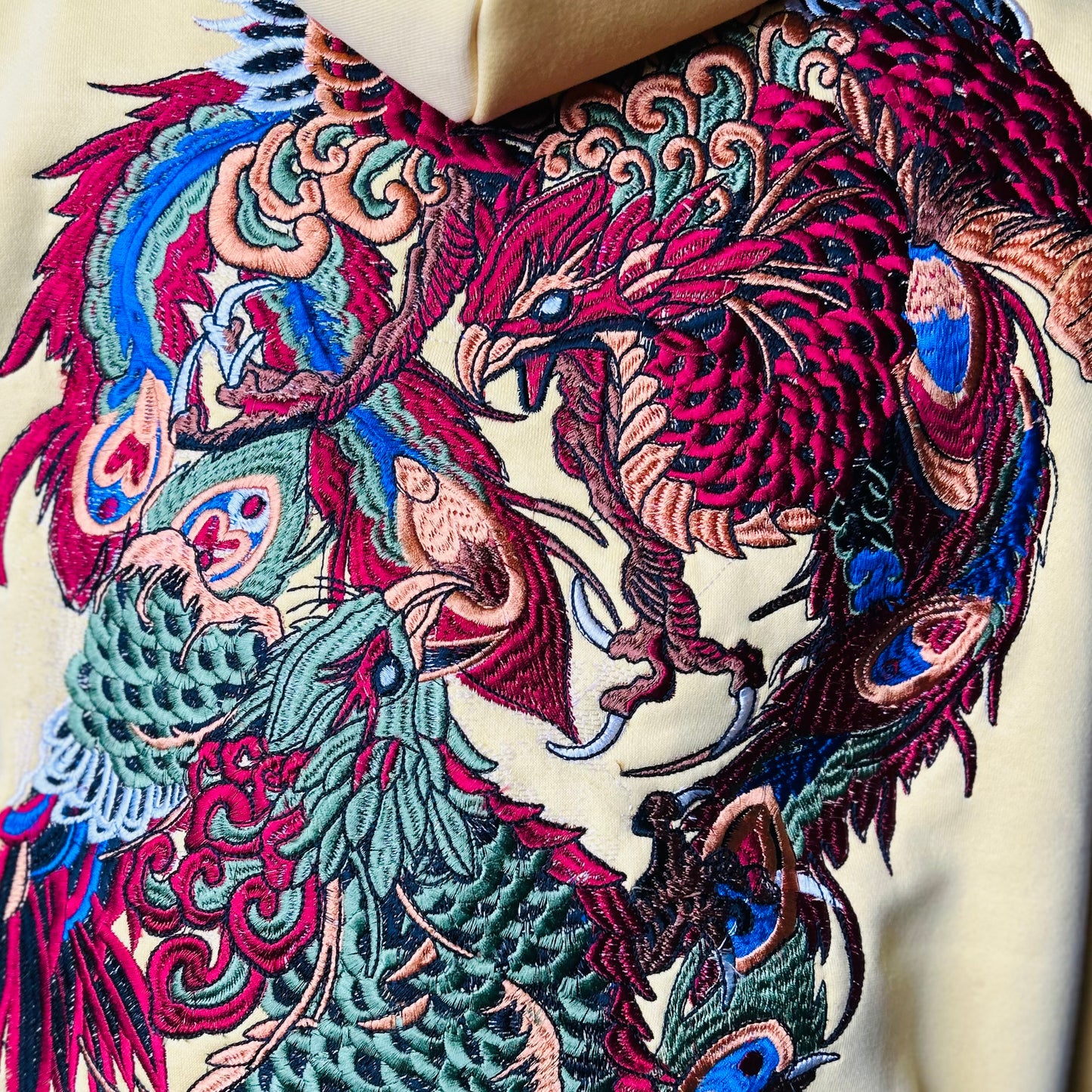 SPIRIT OF THE DRAGON AND TIGER HOODIE - BEIGE