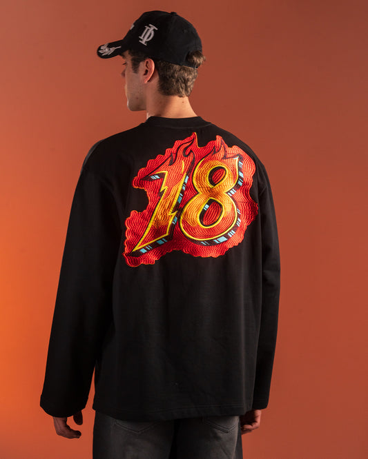 BLAZE FULL SLEEVE T-SHIRT - BLACK