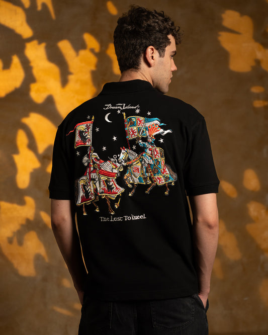 THE RECKONING POLO T-SHIRT - BLACK