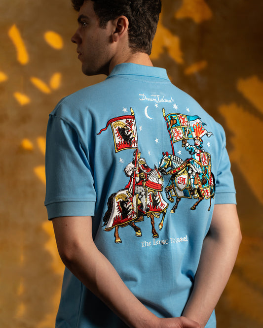 THE RECKONING POLO T-SHIRT - BLUE