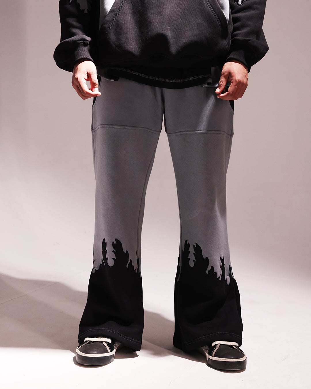 MILITARY FLARED SWEATPANTS - MOUNTAIN
