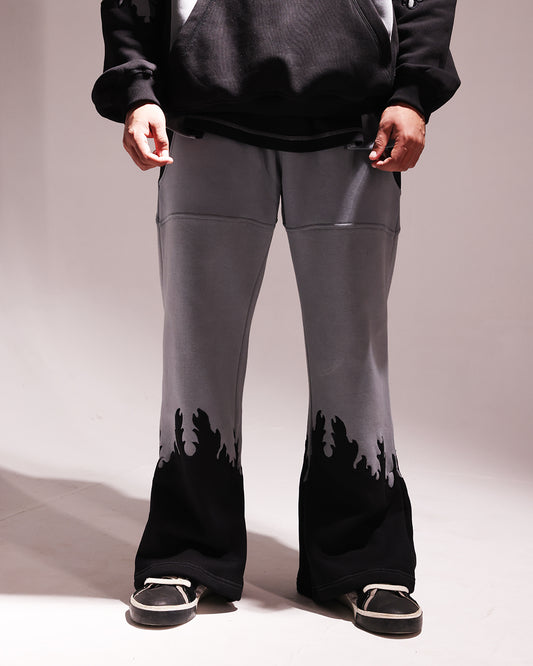 MILITARY FLARED SWEATPANTS - MOUNTAIN