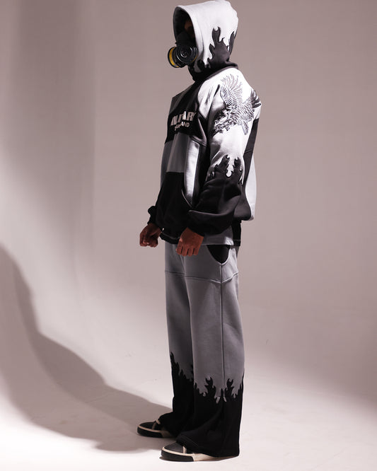MILITARY FLARED SWEATPANTS - MOUNTAIN