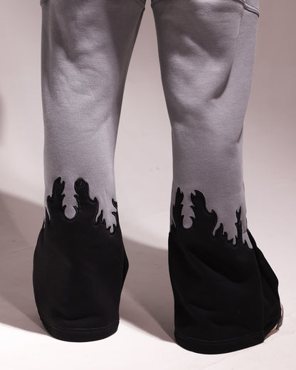 MILITARY FLARED SWEATPANTS - MOUNTAIN