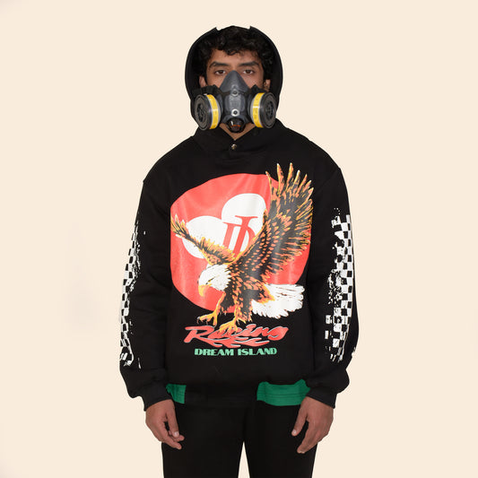 EAGLE RACING HOODIE - JET BLACK