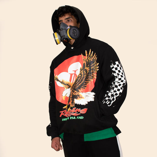 EAGLE RACING HOODIE - JET BLACK