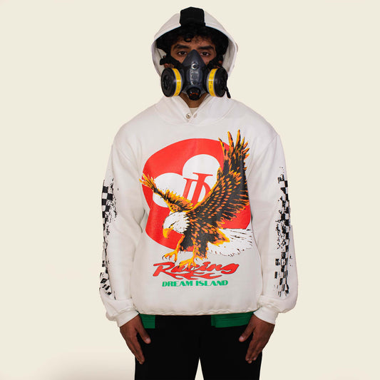 EAGLE RACING HOODIE - OFF WHITE