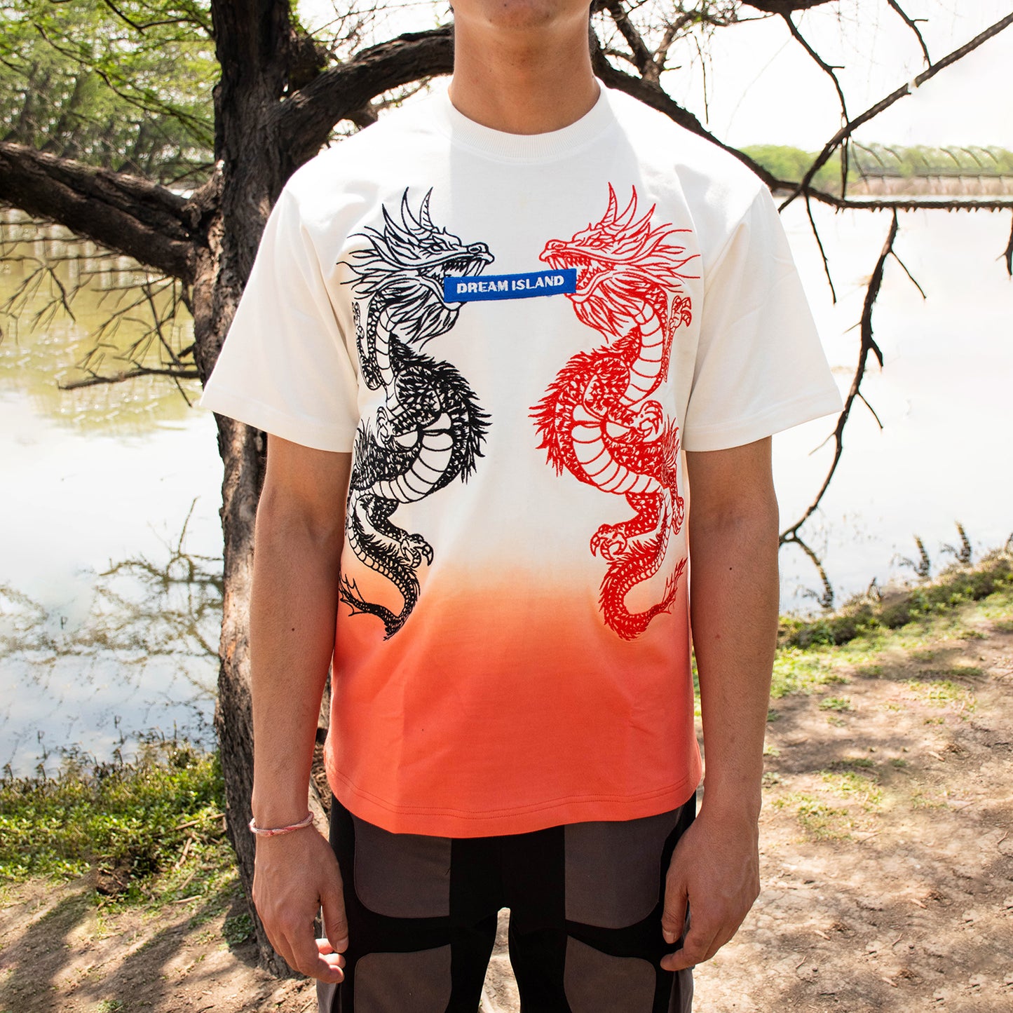 DRAGON T-SHIRT - OMBRE ORANGE