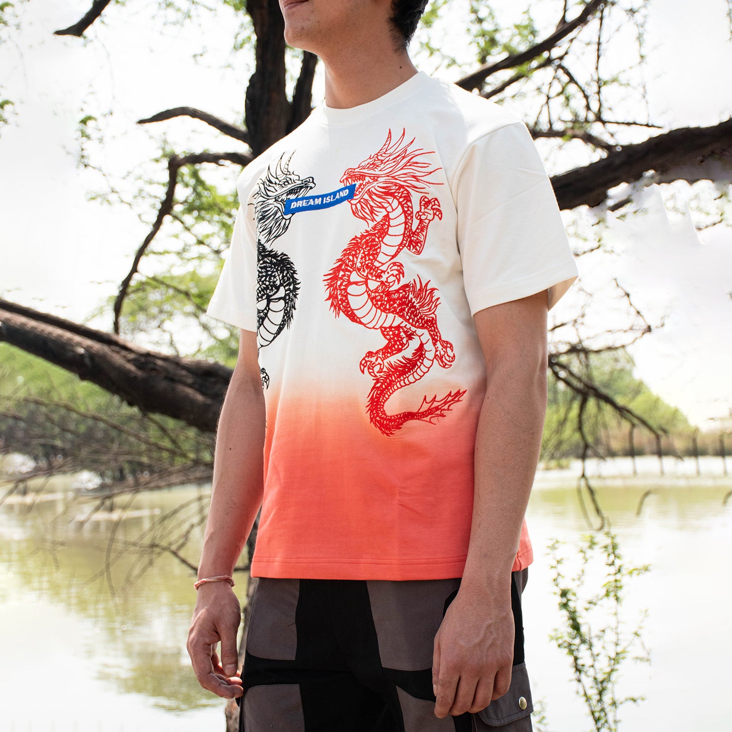 DRAGON T-SHIRT - OMBRE ORANGE