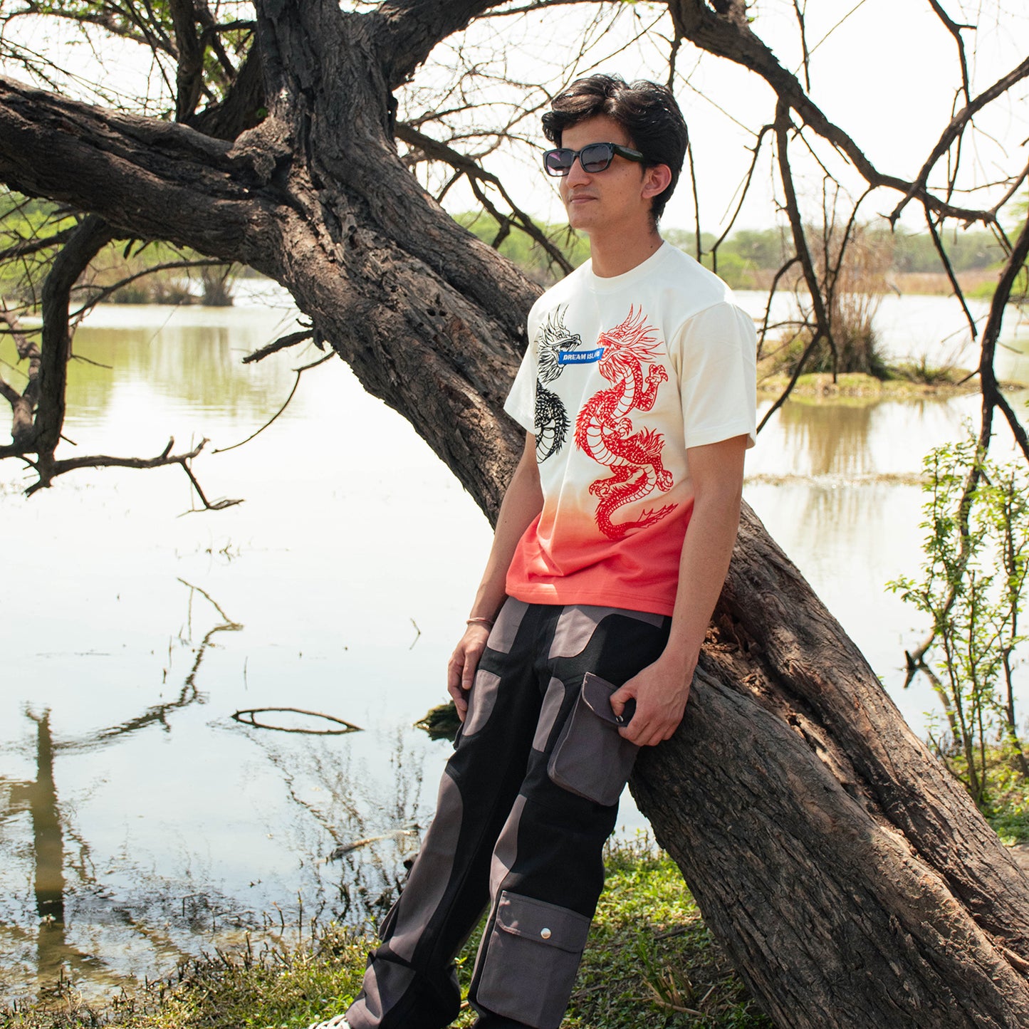DRAGON T-SHIRT - OMBRE ORANGE