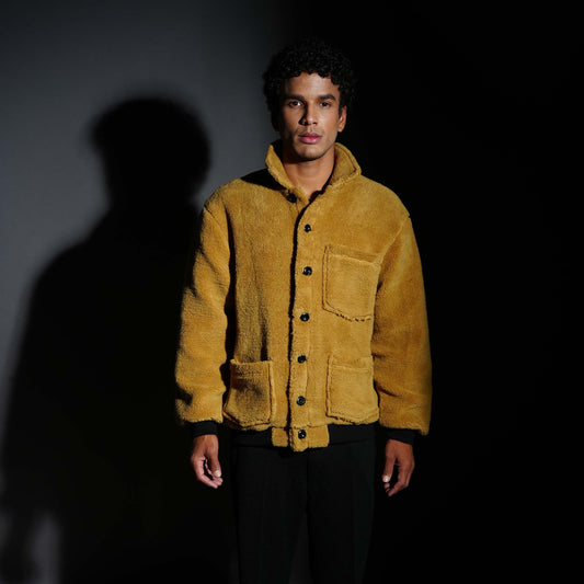 FUR OVERSHIRT - OATMEAL
