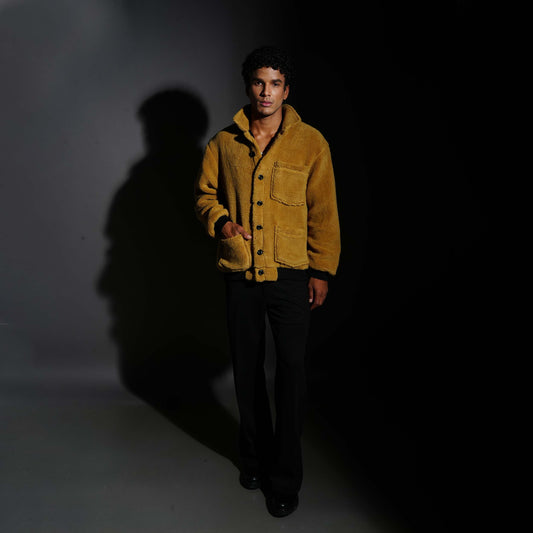 FUR OVERSHIRT - OATMEAL