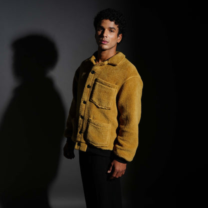 FUR OVERSHIRT - OATMEAL