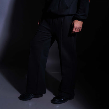 PLEATED SWEATPANTS - BLACK