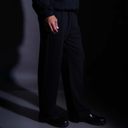 PLEATED SWEATPANTS - BLACK