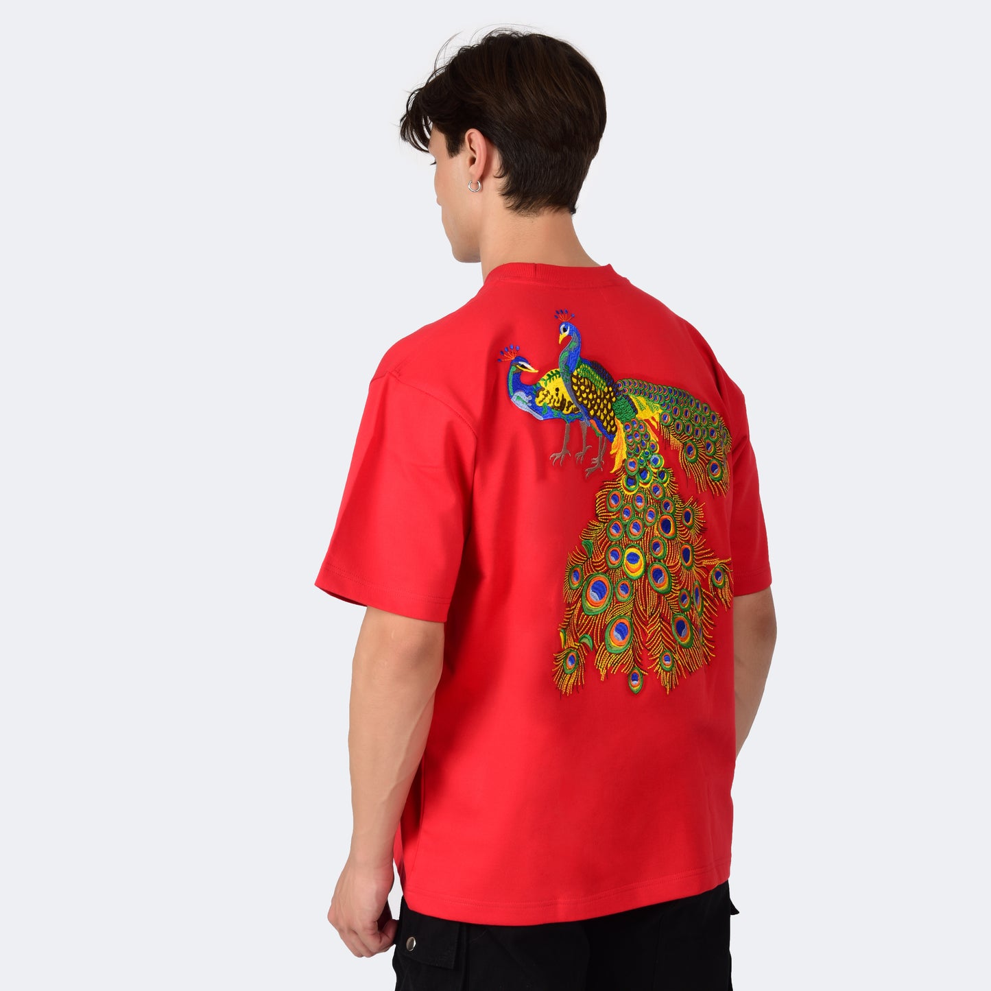 PEACOCK T-SHIRT - RED