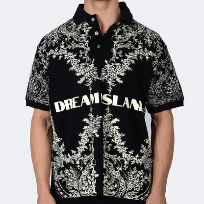 RENAISSANCE POLO T-SHIRT - BLACK
