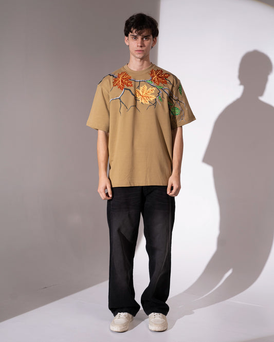 MAPLE LEAF T-SHIRT - KHAKI