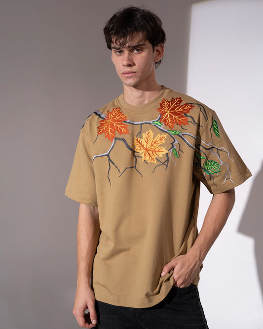 MAPLE LEAF T-SHIRT - KHAKI