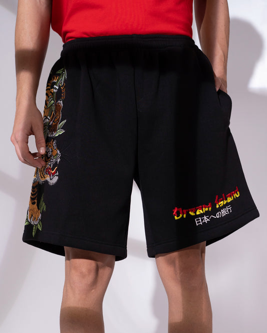 TOKYO ROAR SHORTS - BLACK