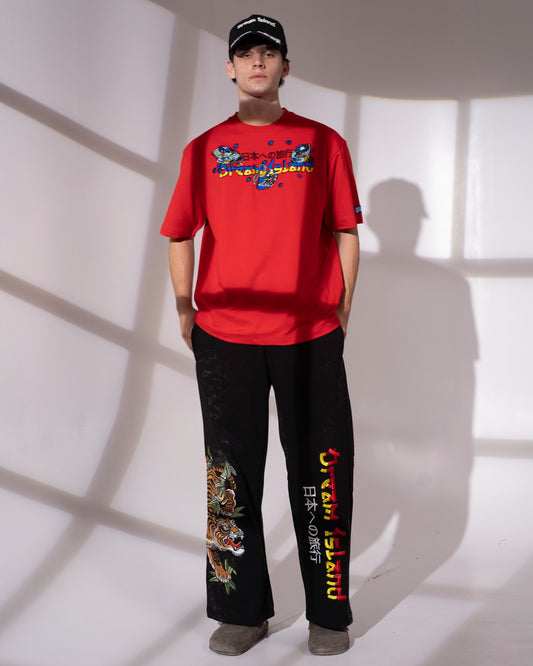 TOKYO ROAR SWEATPANTS - BLACK