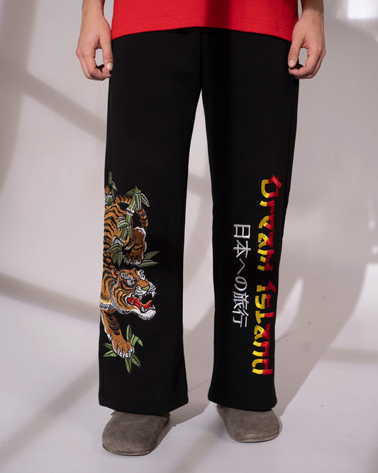 TOKYO ROAR SWEATPANTS - BLACK