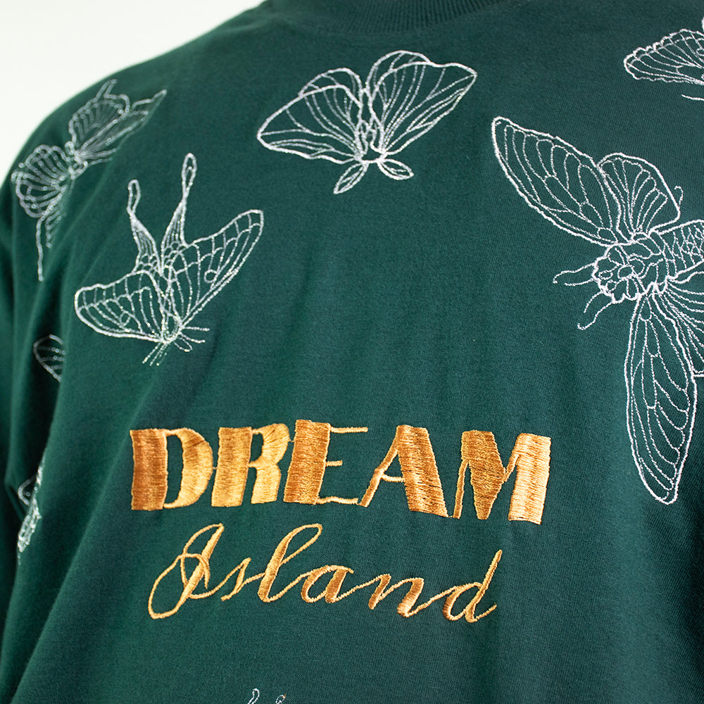 BUGS ZARI EMBROIDERY T-SHIRT - HUNTER GREEN (UNISEX)