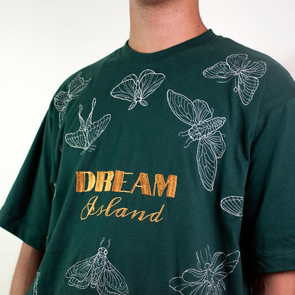BUGS ZARI EMBROIDERY T-SHIRT - HUNTER GREEN (UNISEX)