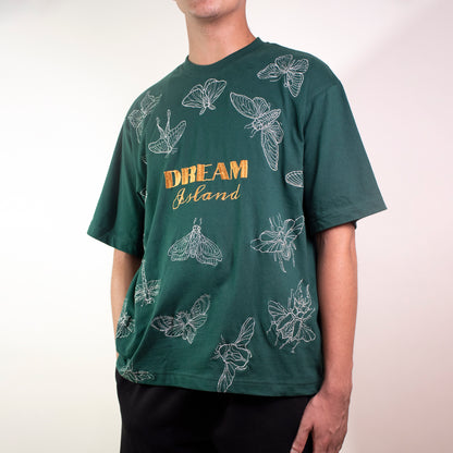 BUGS ZARI EMBROIDERY T-SHIRT - HUNTER GREEN (UNISEX)