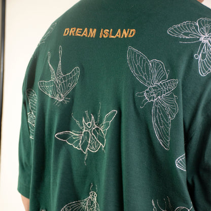 BUGS ZARI EMBROIDERY T-SHIRT - HUNTER GREEN (UNISEX)
