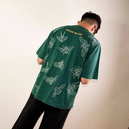 BUGS ZARI EMBROIDERY T-SHIRT - HUNTER GREEN (UNISEX)