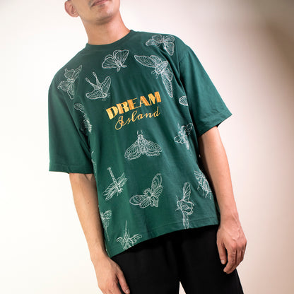 BUGS ZARI EMBROIDERY T-SHIRT - HUNTER GREEN (UNISEX)