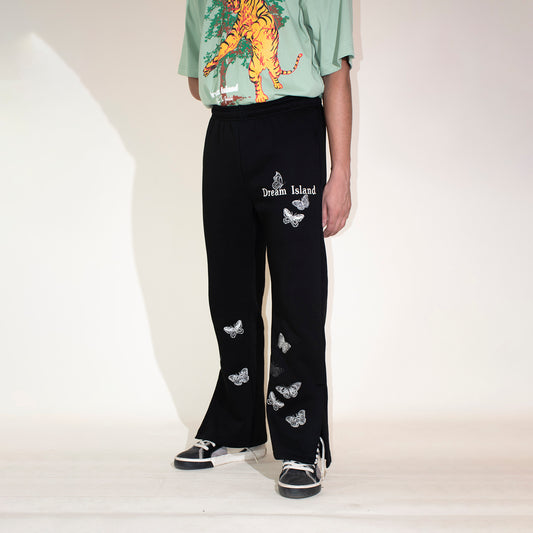GRAYSCALE BUTTERFLIES SWEATPANTS - JET BLACK (UNISEX)