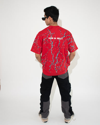 Rain In Hell T-shirt in Ferrari Red